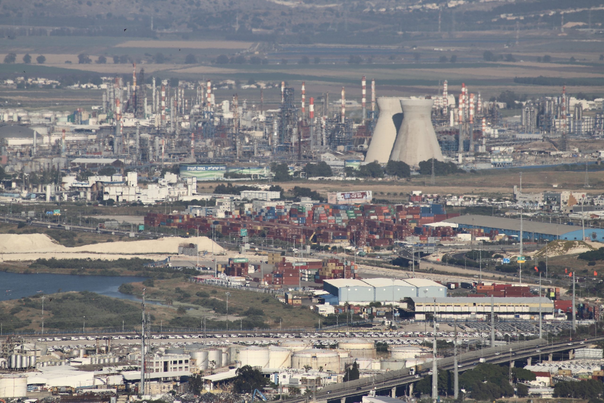 Iconic cooling towers at Haifa Refinery (Bazan Group)