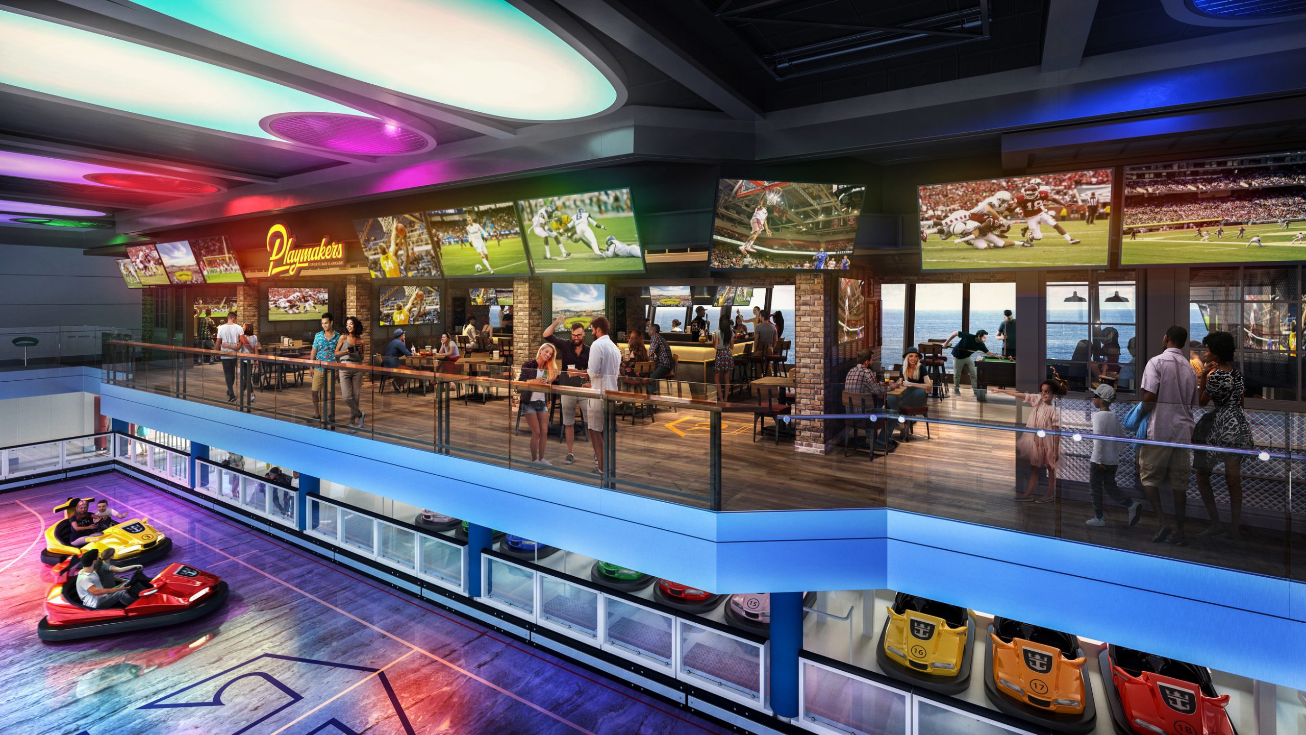 Odyssey of the Seas will combine the best of Quantum Class with new Royal Caribbean favorite Playmakers Sports Bar & Arcade, now boasting a prime location within SeaPlex. With TVs at every angle to cheer on the home team and club-level views of the competition below, sports fans won’t miss a beat. Odyssey debuts in Haifa, Israel in May 2021 and then heads to Fort Lauderdale, Florida in November. (Royal Caribbean International)