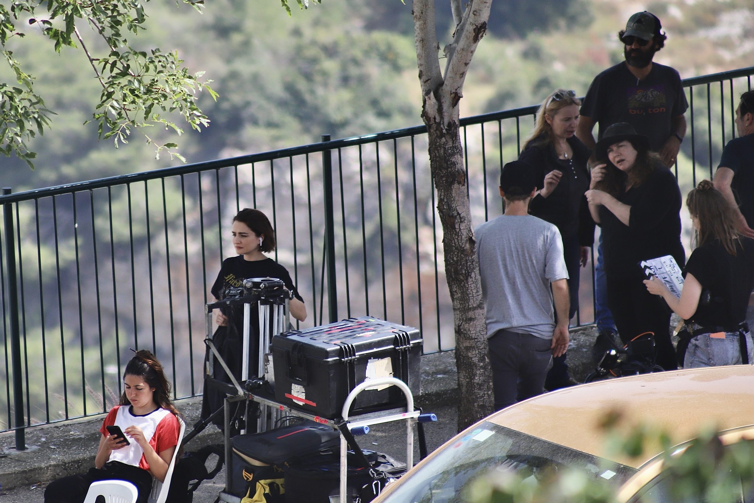 Ania Bukstein, the Israeli actress who played  the Red Priestess in Games of Thrones, at a shooting scene in Haifa