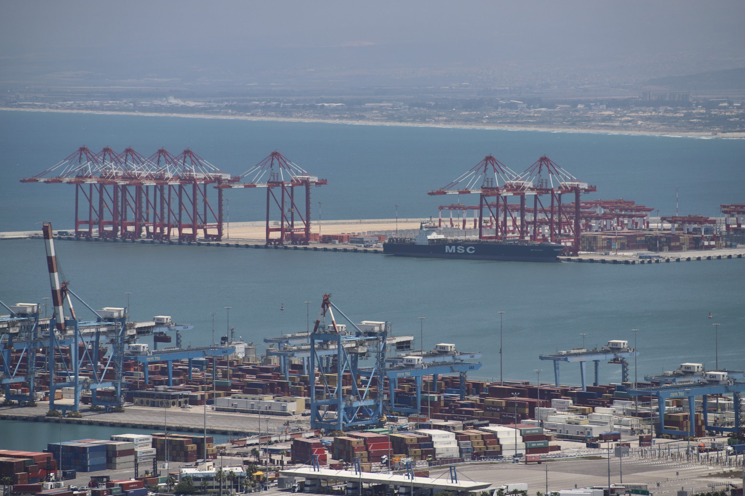 MSC Marylena is the first ship loaded in a new Bay Port in Haifa