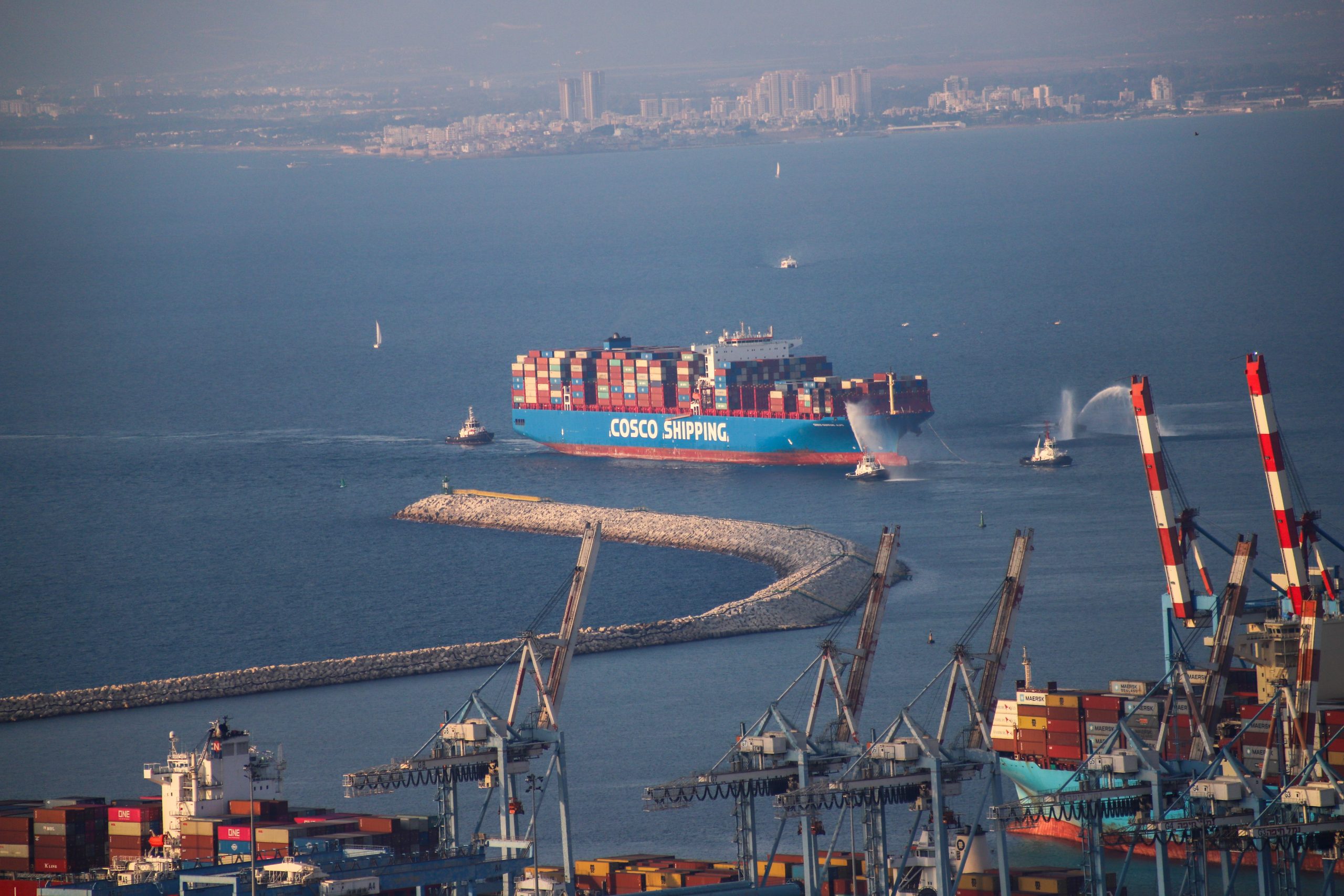 New Haifa Port Greets the First Container Ship