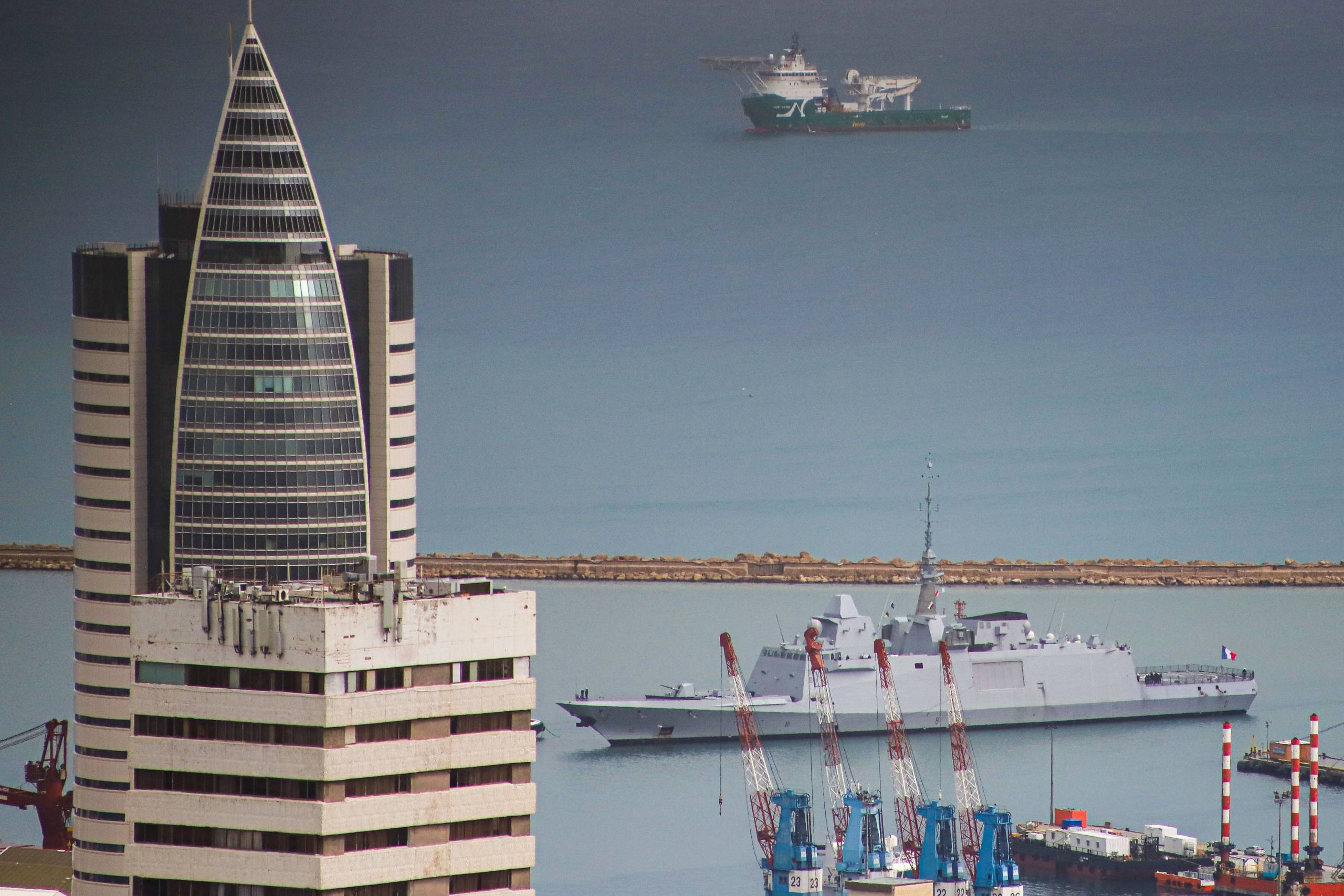 The French FREMM frigate arrives to Haifa Port